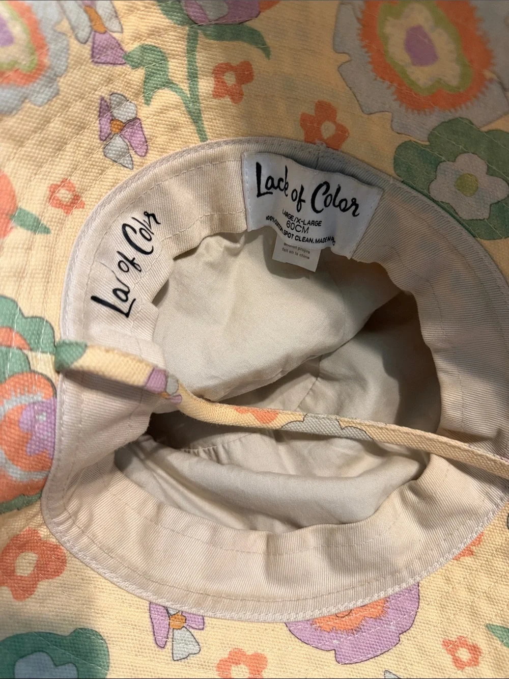 Lack Of Color Yellow Floral Sun Hat with Orange, Green & Purple Accents